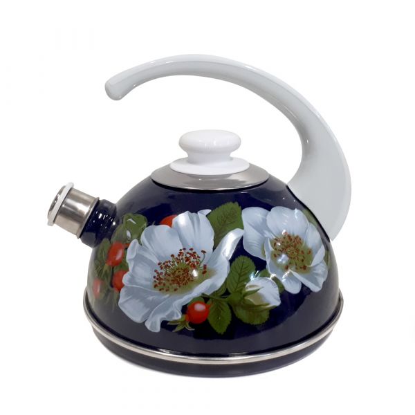 Kettle 2.5l ?04/25/05/33/?03 blue/marichka handle (decor-stainless steel on white)